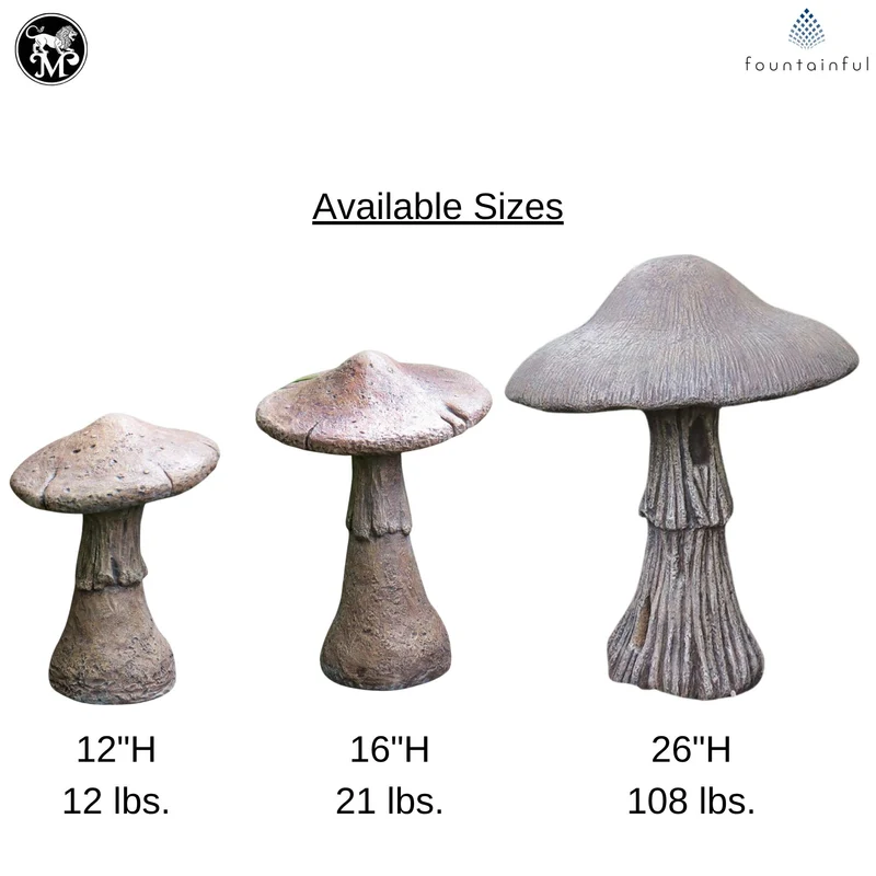 Kennett Mushroom Concrete Garden Statues - Massarellis