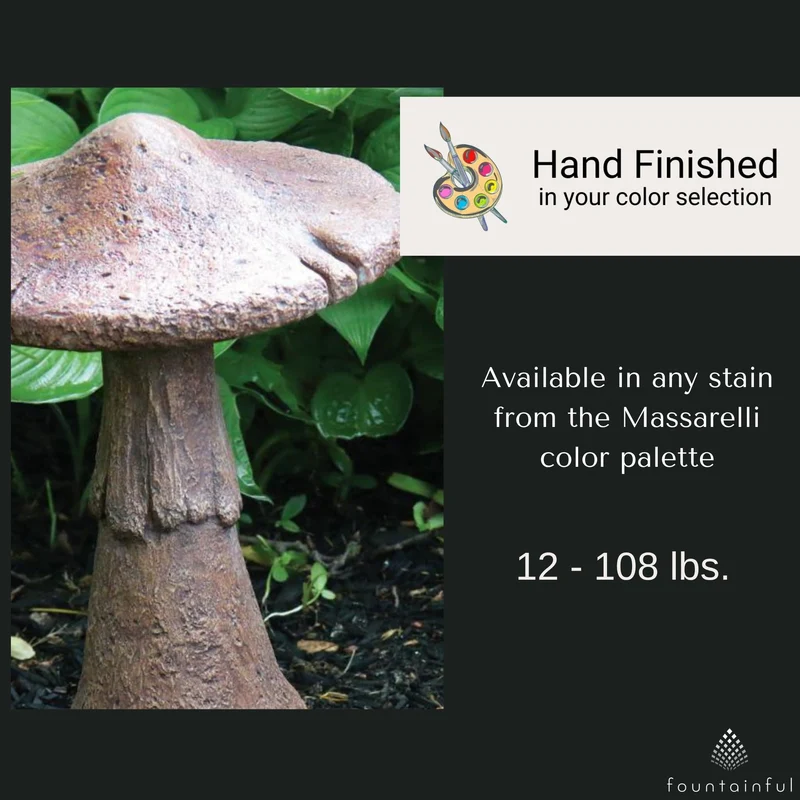 Kennett Mushroom Concrete Garden Statues - Massarellis