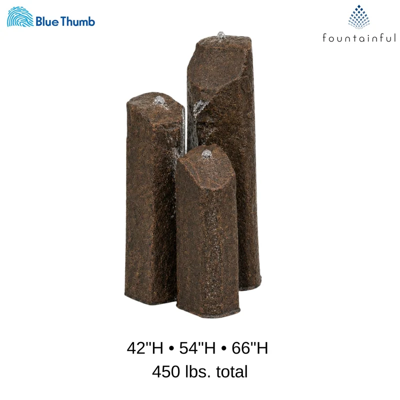 Triple Grand "Basalt" GFRC Boulder Fountain - Complete Kit - Blue Thumb