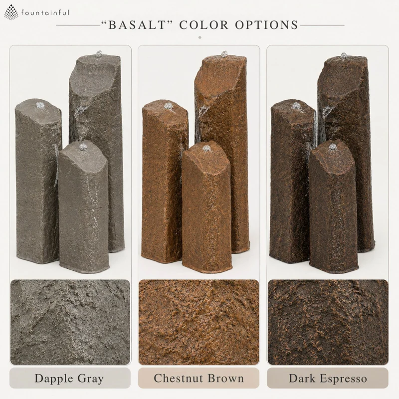 5-Column "Basalt" GFRC Boulder Fountain - Complete Kit - Blue Thumb