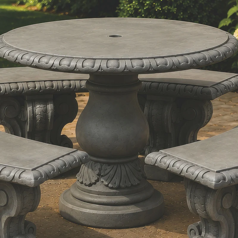 Verona Concrete Table & Bench Set - Massarellis #4850