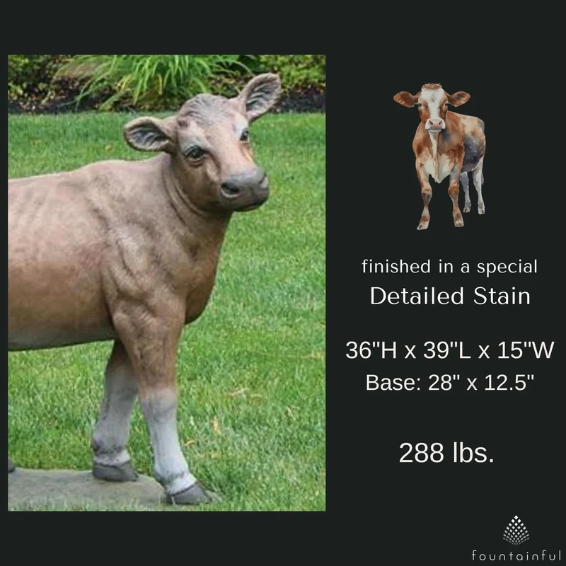 Cow Concrete Garden Statue - Massarellis #2080