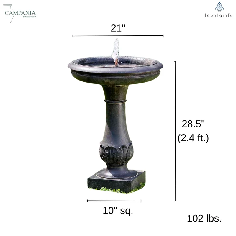 Chatsworth Concrete Pedestal Fountain - Campania #FT141