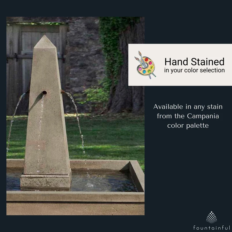 St. Remy Concrete Obelisk Pond Fountain - Campania #FT281