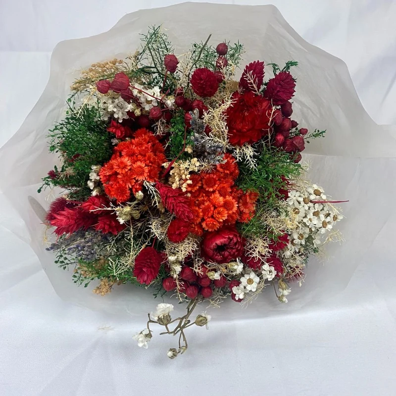 Bouquet di fiori secchi - Rosso