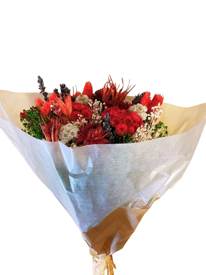 Bouquet di fiori secchi - Rosso