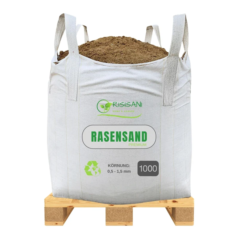 RISISANI Premium sabbia per prato 1000 kg | Sabbia di quarzo con granulometria 0,5-1,5 mm