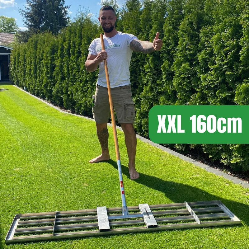 Rasenrakel RISISANI Premium XXL-160 in acciaio inox