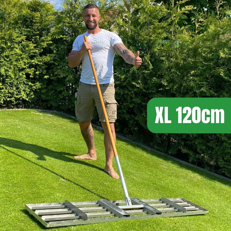 Rasenrakel RISISANI Premium XL-120 in acciaio inox