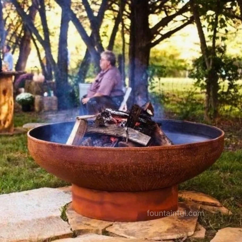 Low Boy Gas Fire Pit in Steel - Fire Pit Art