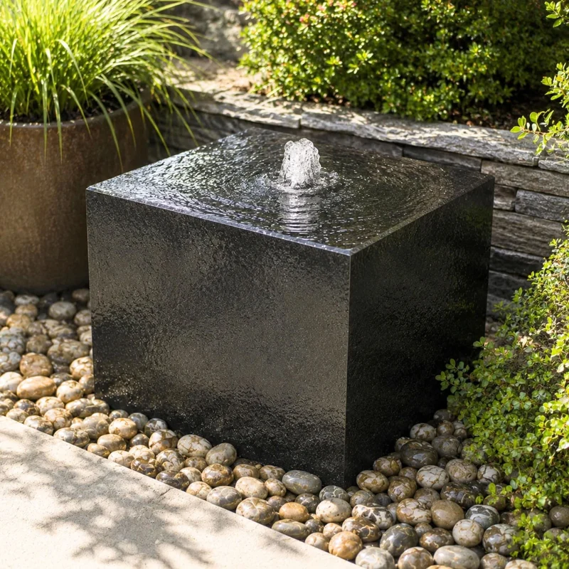 Acrylic Cube Block Heiho Fountain - Blue Thumb