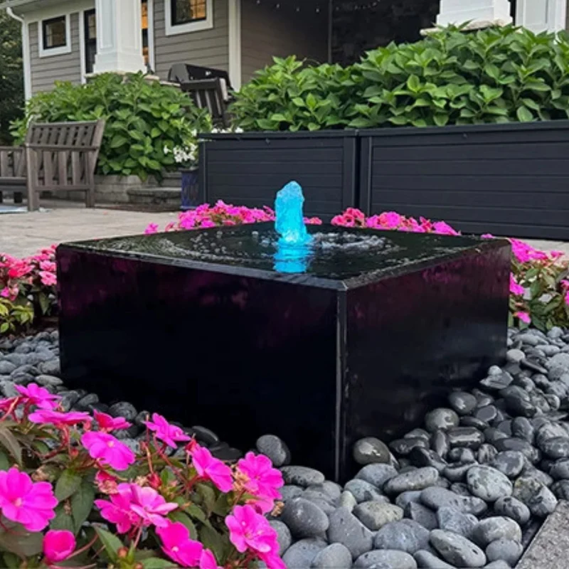Acrylic Cuboid Block Heiho Fountain - Blue Thumb