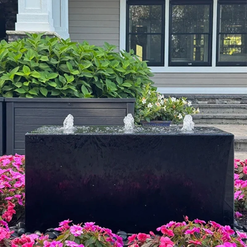 Acrylic Rectangular Block Triple Heiho Fountain - Blue Thumb