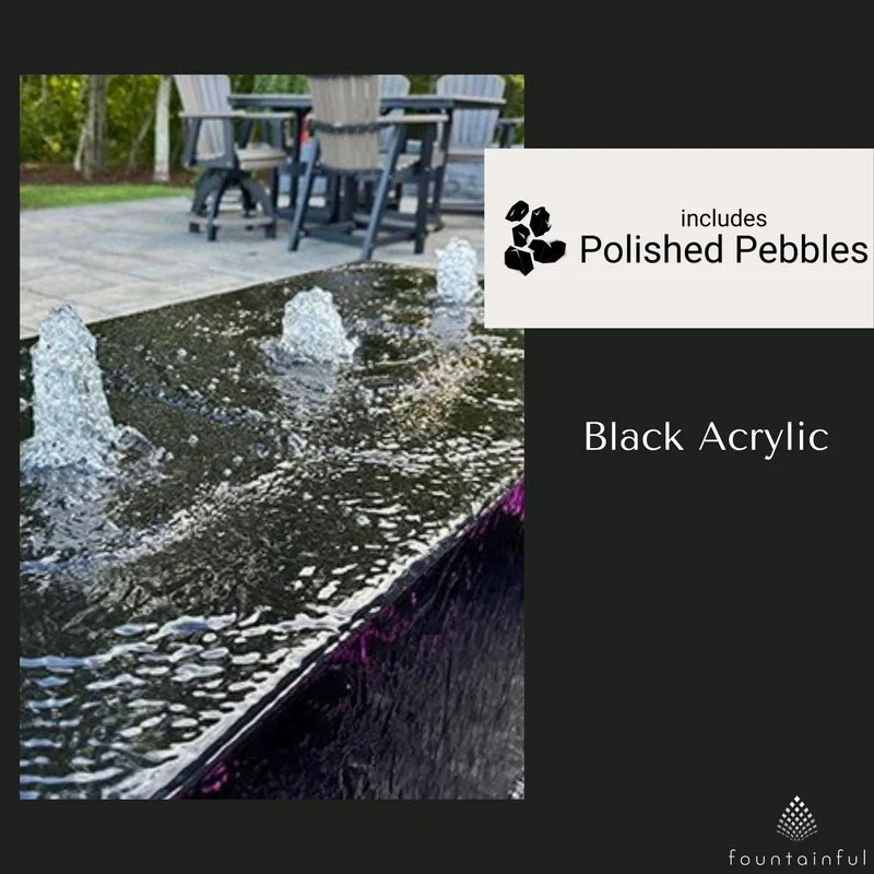 Acrylic Rectangular Block Triple Heiho Fountain - Blue Thumb