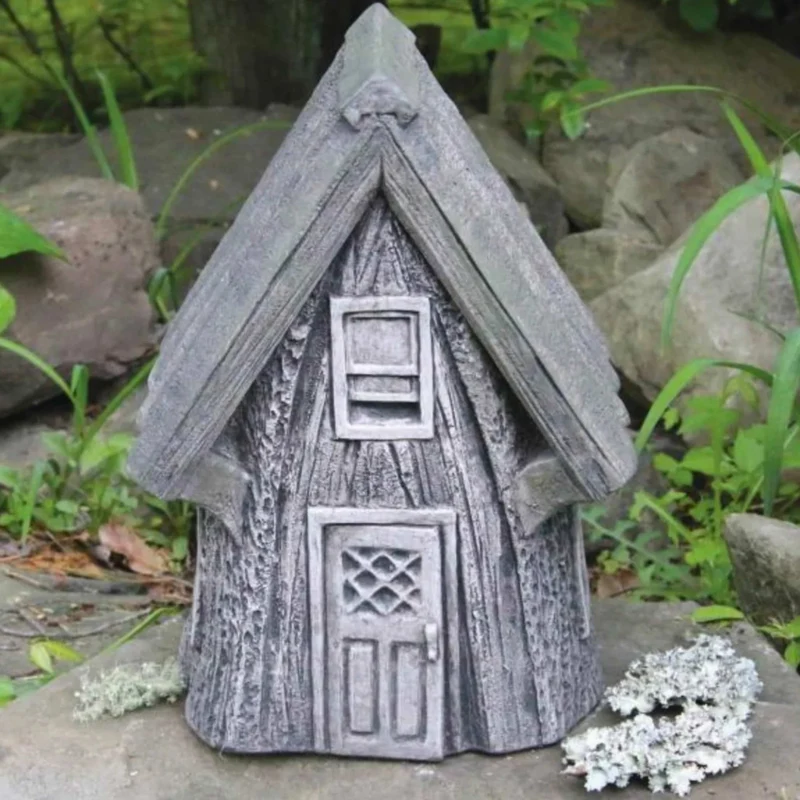Tree Stump Cottage Whispering Woods Concrete Statue - Massarellis #2404