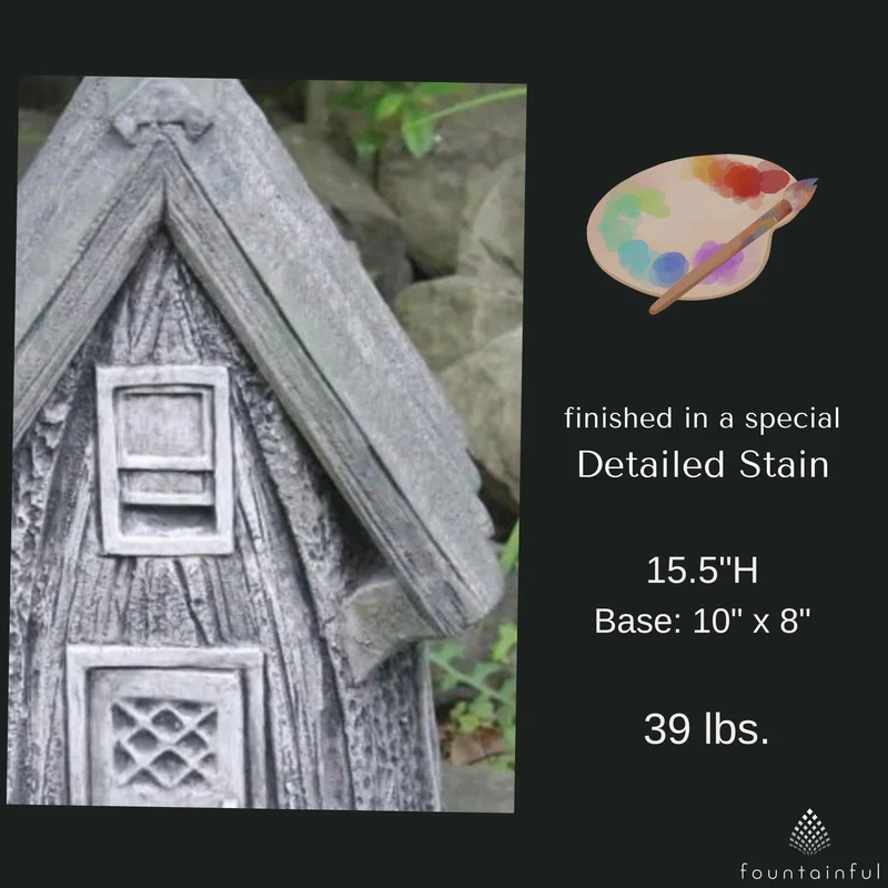 Tree Stump Cottage Whispering Woods Concrete Statue - Massarellis #2404