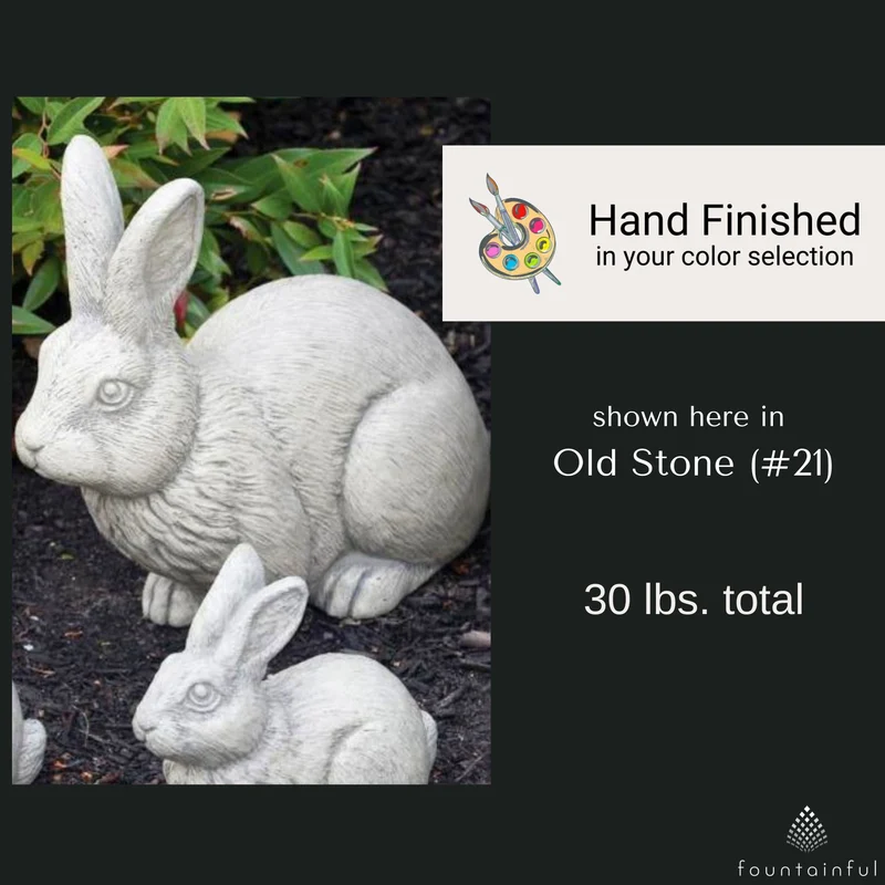 Rabbit Set 4-Piece Concrete Garden Statues - Massarellis #2815