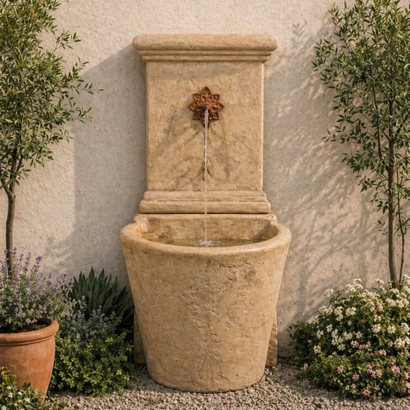 French Concrete Wall Fountain - Fiore #201