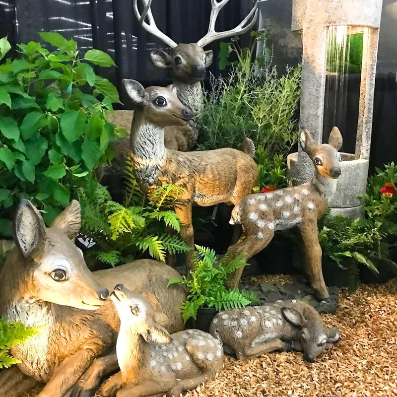 Reclining Doe Concrete Garden Statue - Fiore #576