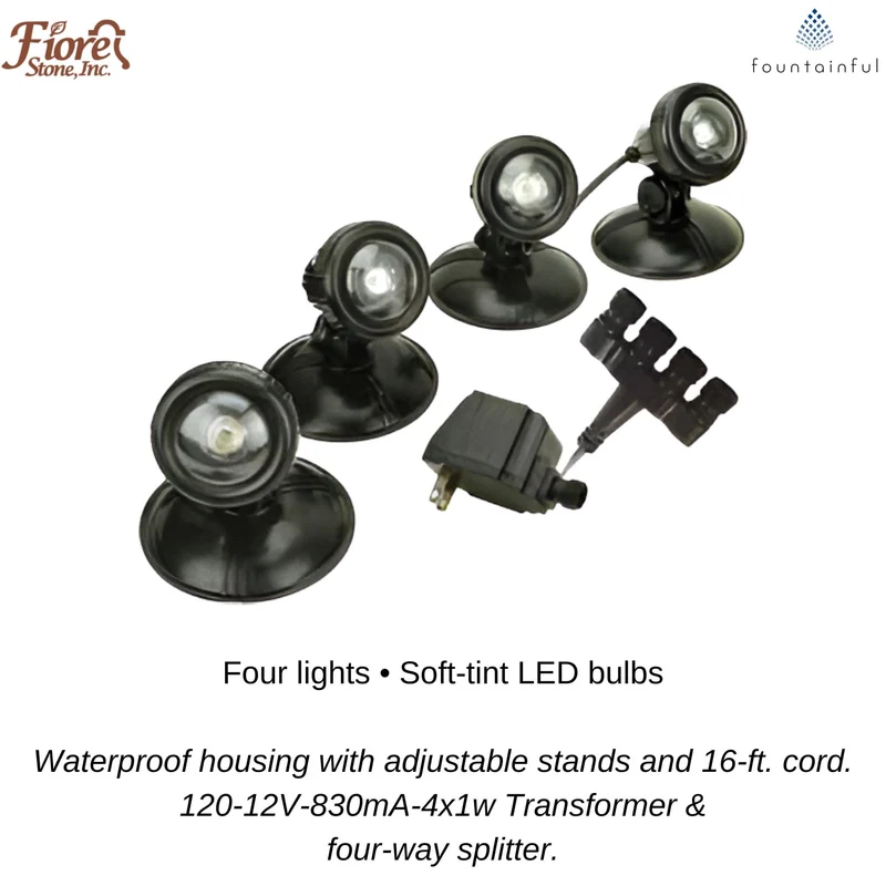 4-Bulb Fountain Lighting - Fiore Stone