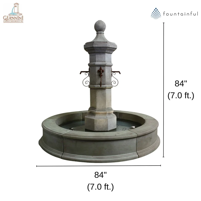 Octavia Concrete Courtyard Pond Fountain - Giannini #1600
