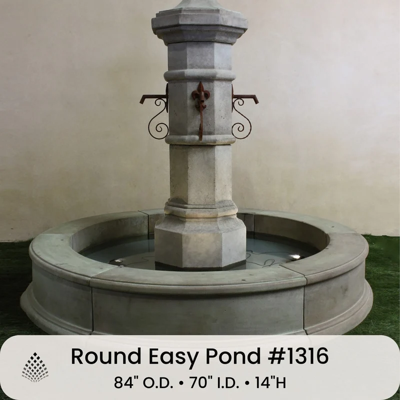 Octavia Concrete Courtyard Pond Fountain - Giannini #1600