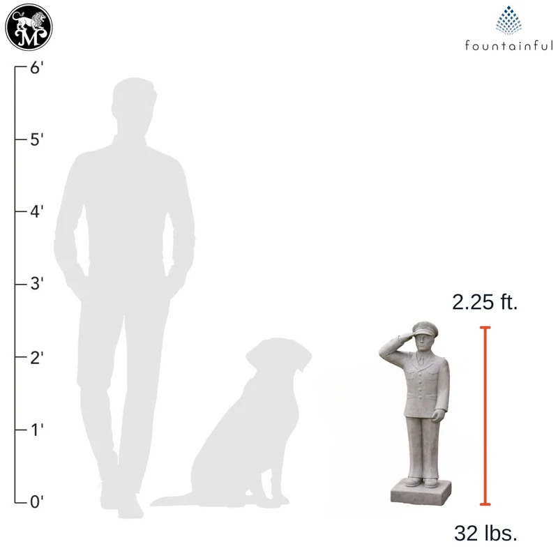 U.S. Military Short Armed Forces Concrete Statues - Massarellis