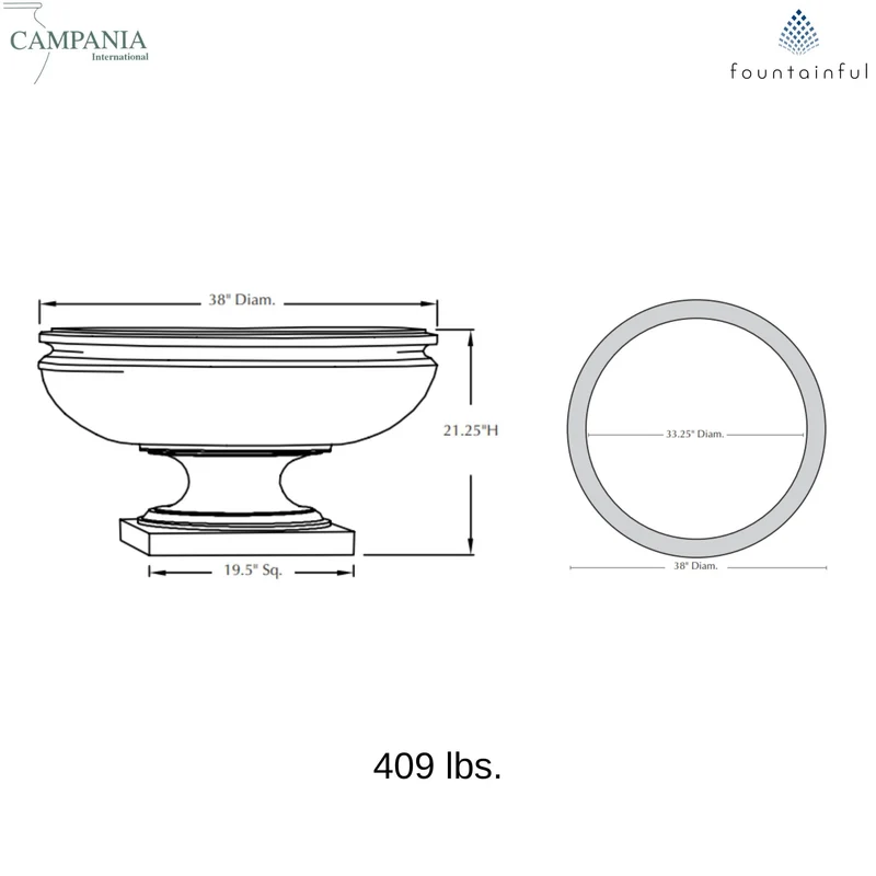 St. Louis Concrete Urn Planter - Campania #P631