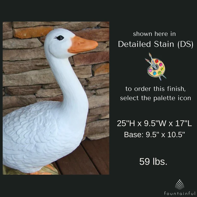 Tall Goose 25" Concrete Garden Statue - Massarellis #4560