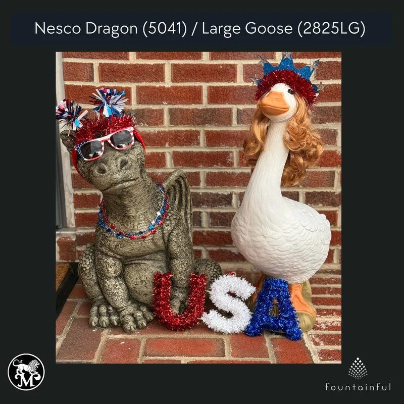 Nesco the Dragon Concrete Garden Statue - Massarellis #5041