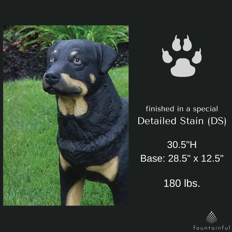 Rottweiler 30" Concrete Garden Statue - Massarellis #2136