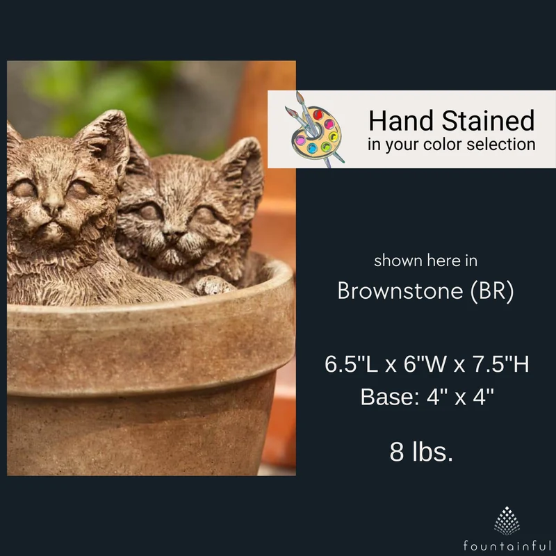 Sprouts Kittens Concrete Garden Statue - Campania #A437