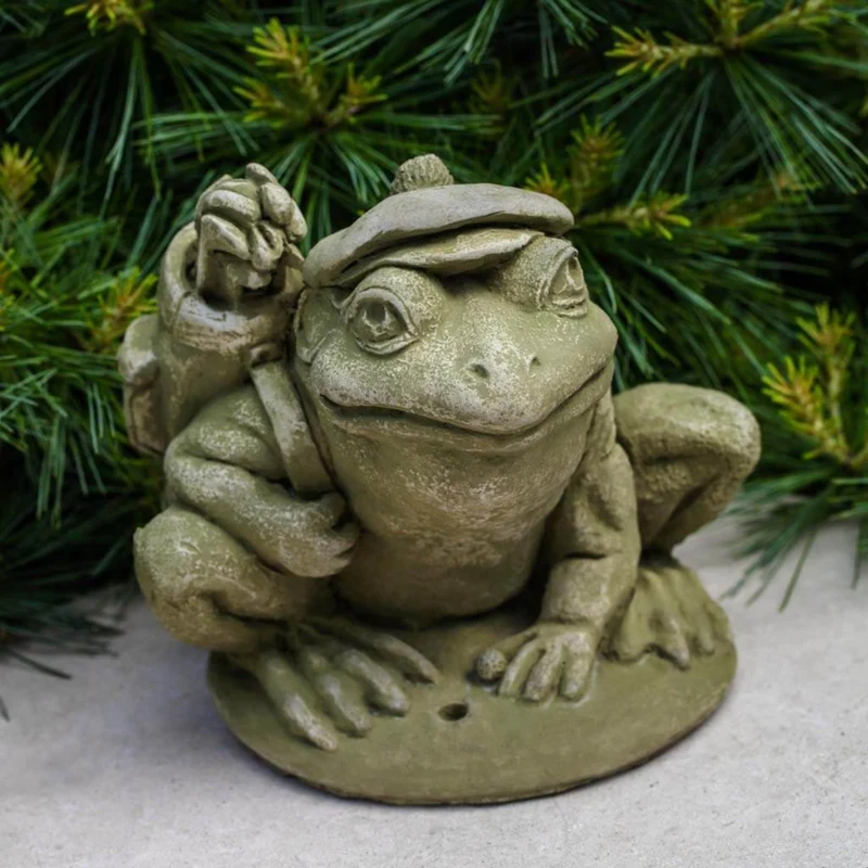 Golfer Frog Concrete Statue - Campania #A514