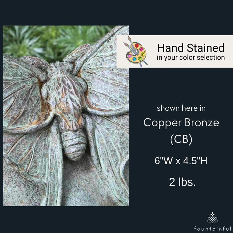 Lunar Moth Concrete Garden Statue - Campania #A395