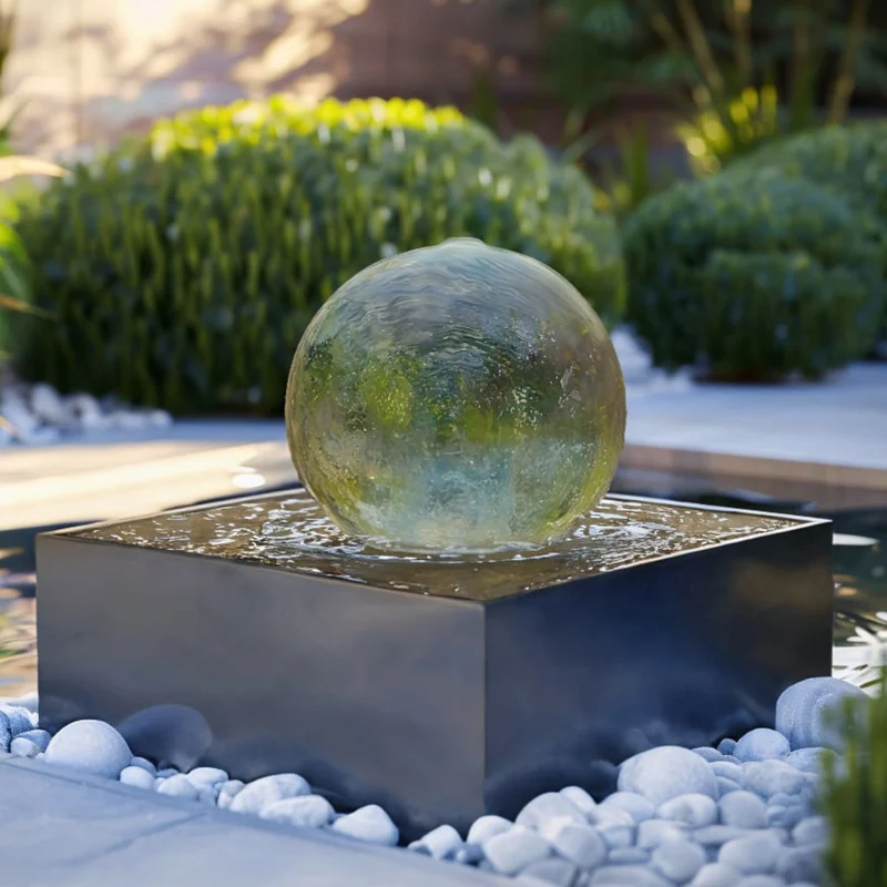 Crystal Sphere (Up to 48") Water Fountain - Aura Waterfalls
