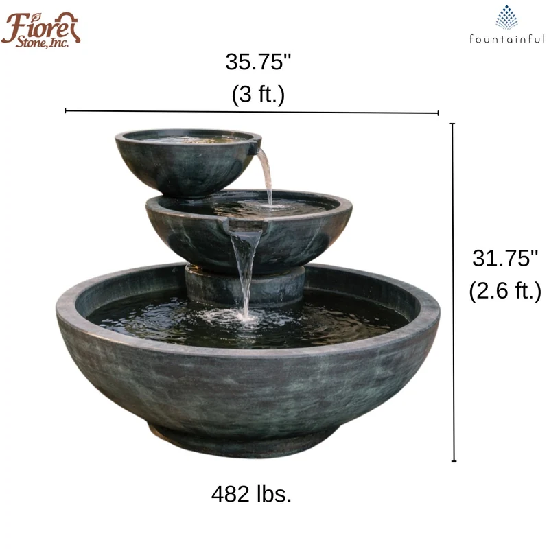 Cascata Spillway Concrete Fountain - Fiore #2011F
