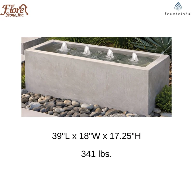 Modern Rectangular Bubbler Concrete Fountain - Fiore #2022FL