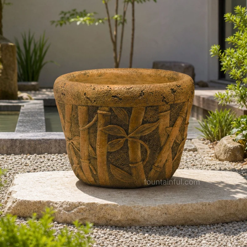 Bamboo Pot Concrete Planter - Fiore #687