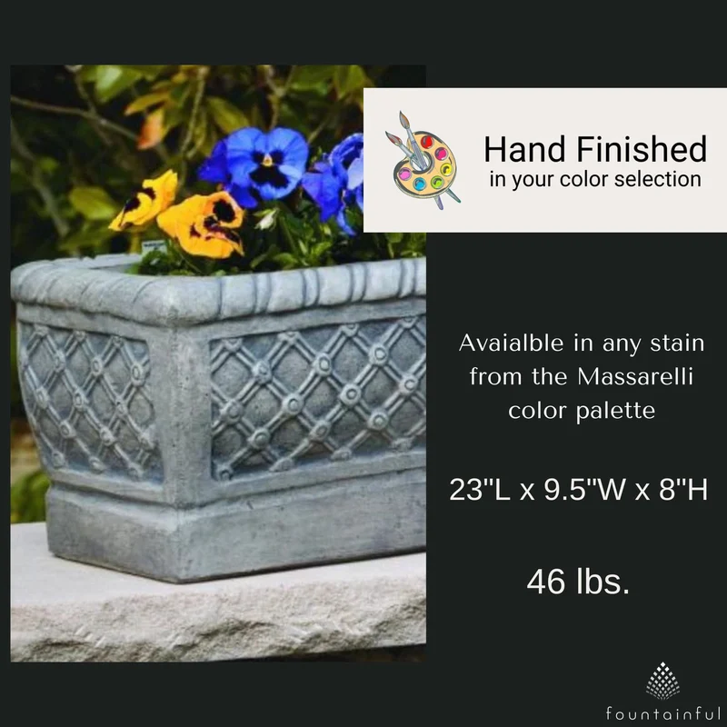 Weaved Concrete Box Planter - Massarellis #6150