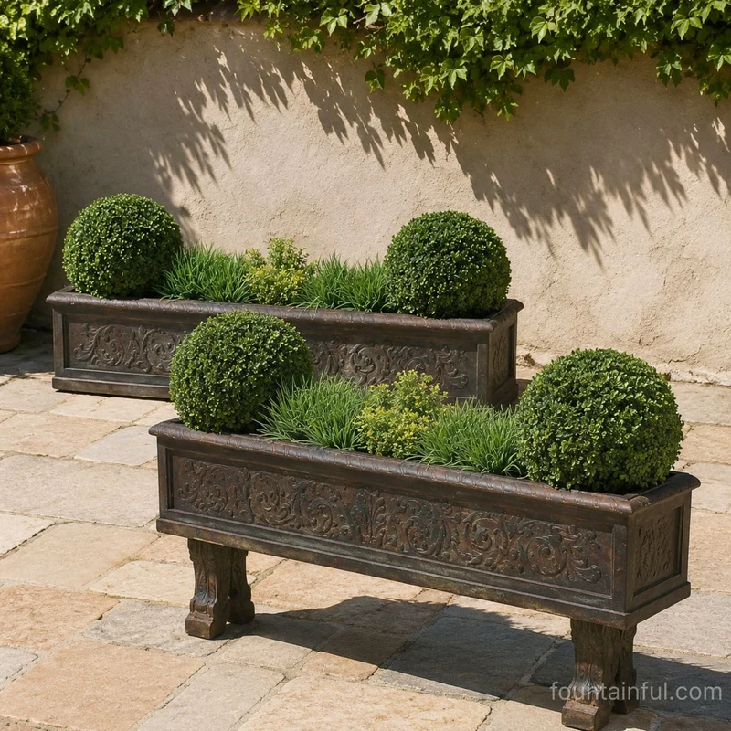 Santa Inez Concrete Box Planters - Giannini
