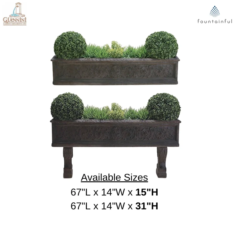 Santa Inez Concrete Box Planters - Giannini
