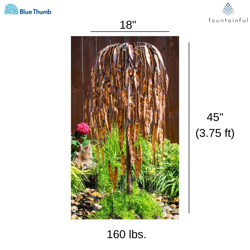 Weeping Willow Copper Fountain Kit (Tall) - Blue Thumb