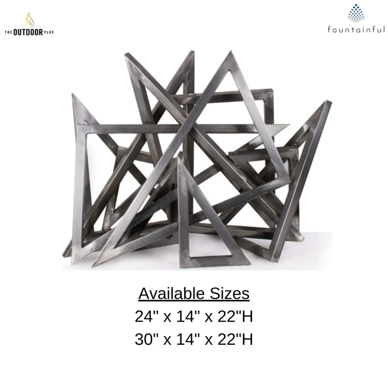 Steel Triangle Sculpture Fire Ornament - Outdoor Plus