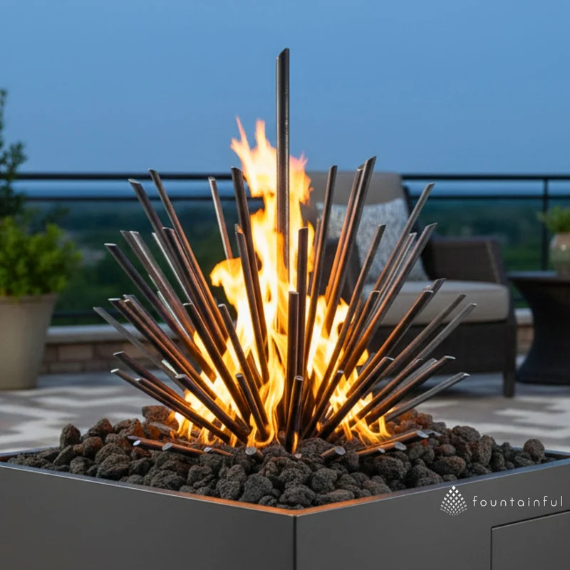 Milled Steel Desert Sticks Fire Ornament - Outdoor Plus