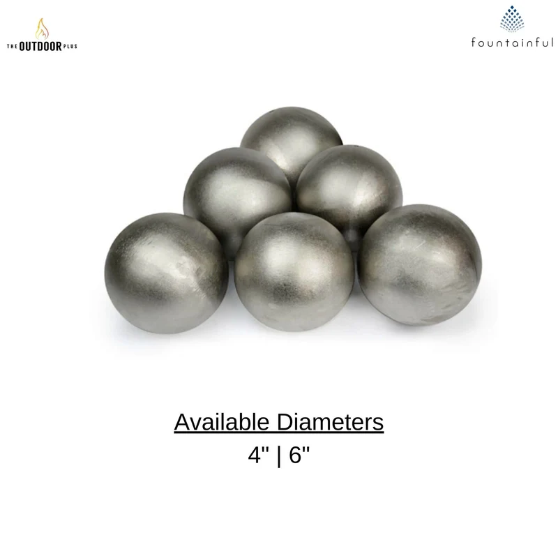 Steel Balls (Set of 6) Fire Ornament - Outdoor Plus
