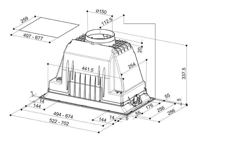 HOOD INKA LUX SMART EV8 X A70/2