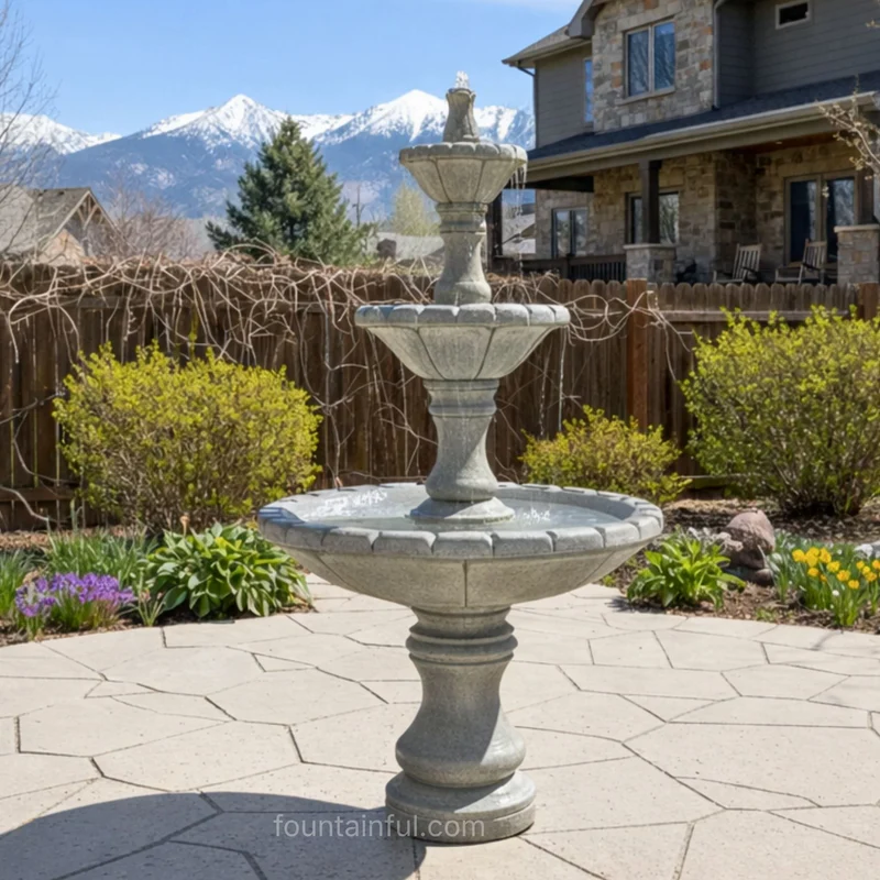 Dijon 3-Tier Tall Concrete Fountain - Fiore #LG173