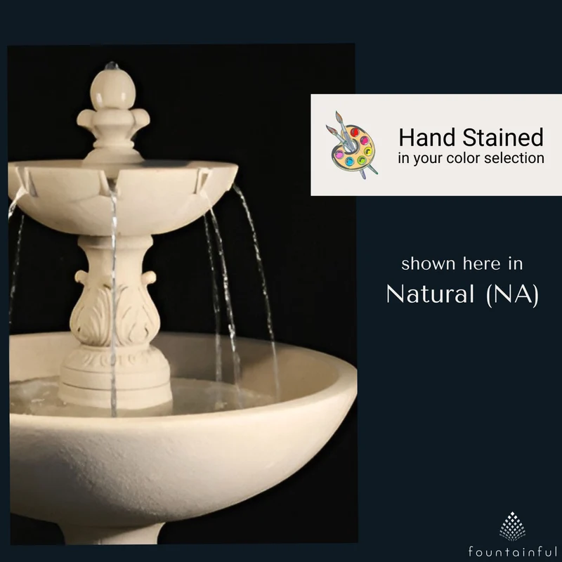 Riviera 2-Tier Concrete Fountain - Fiore #LG159