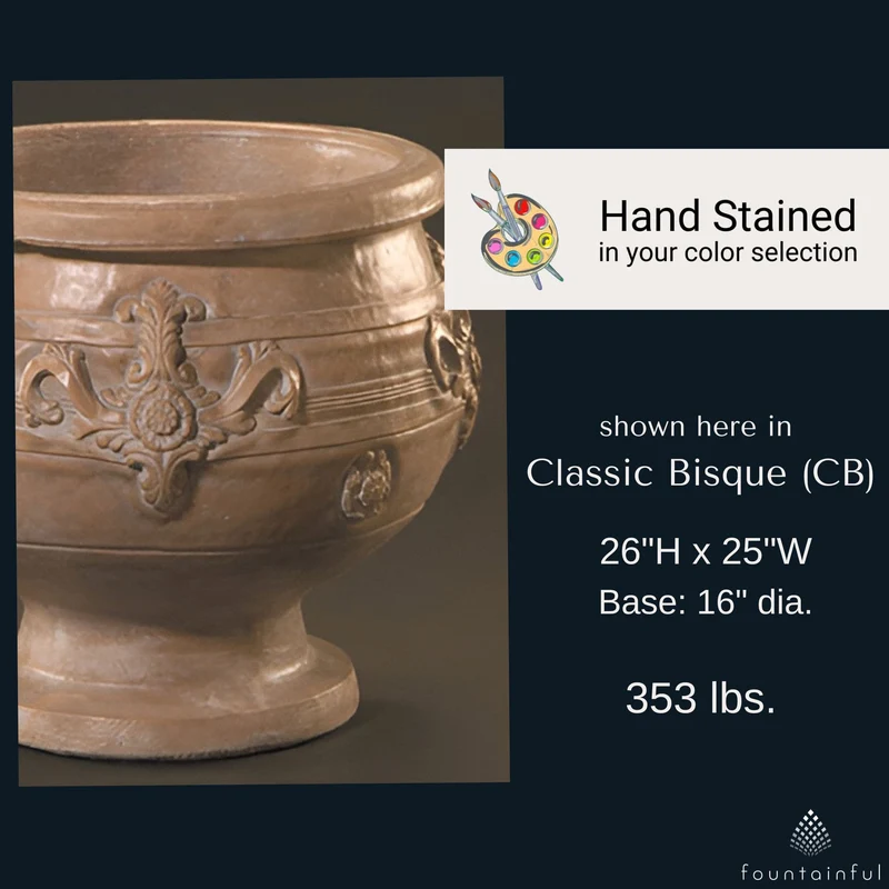 Large Concrete Urn Planter - Fiore #602