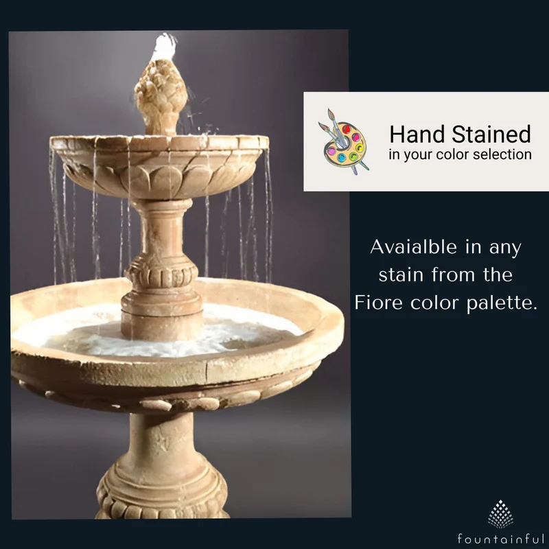 Geneva 2-Tier Concrete Fountain - Fiore #LG164FT2
